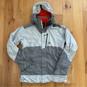 Mountain Hardwear waterproof rain jacket grey and orange Large
